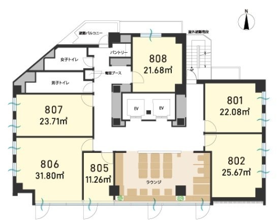 H1O渋谷神南807 間取り図