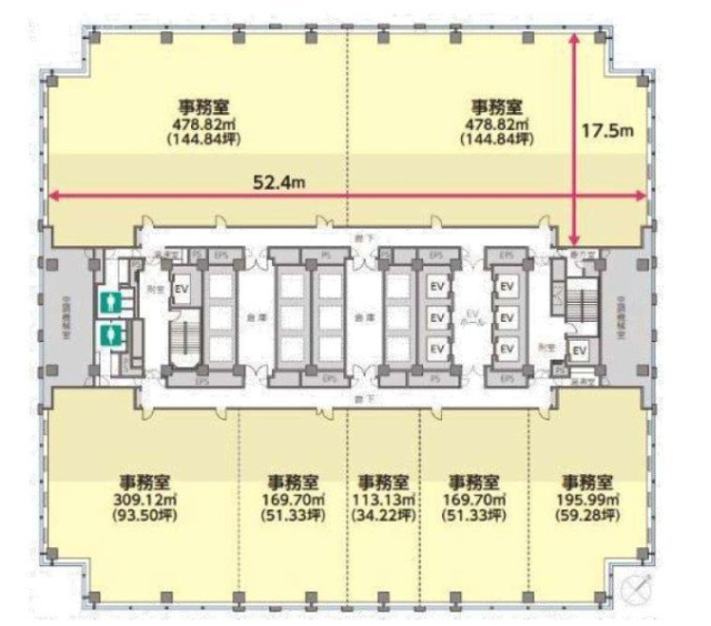 ワールドビジネスガーデン(WBG)マリブウエスト 間取り図