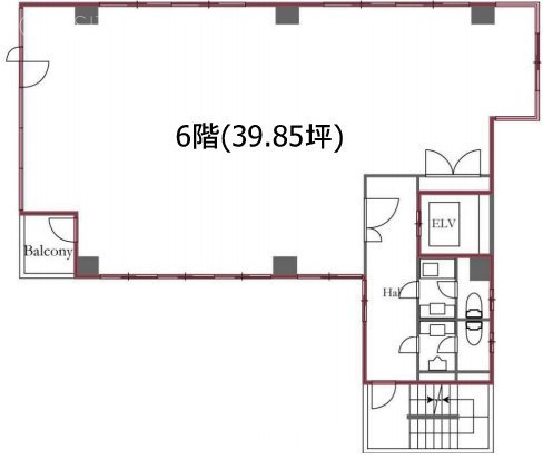 八丁堀ウエストコート6F 間取り図