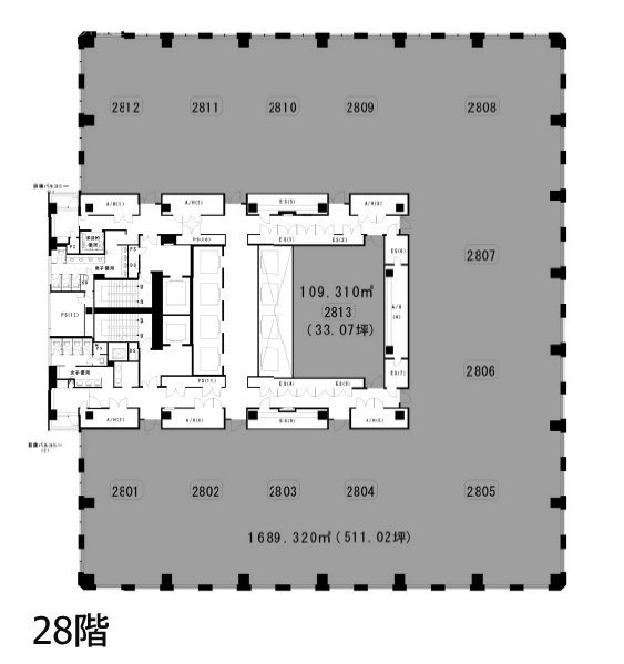 新宿フロントタワー28F 間取り図