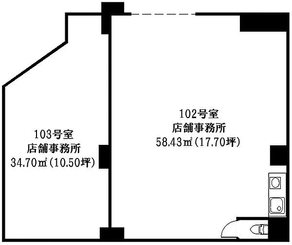 西東ハイツ南野ビル102 間取り図