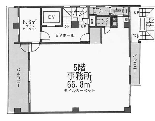 河原ビル5F 間取り図