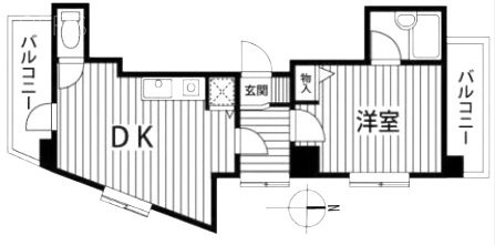 コンド十番館ビル201 間取り図