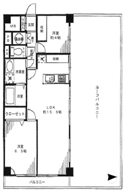 ライオンズマンション麻布十番805 間取り図