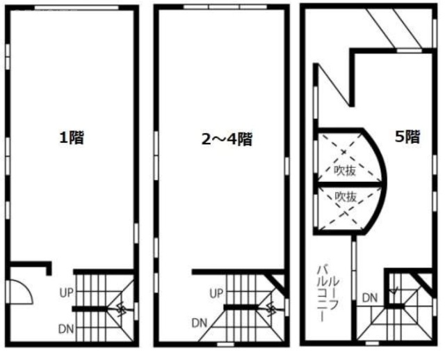 新橋THビル1F~5F 間取り図