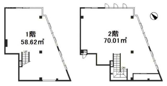 ブロディービル1F～2F 間取り図