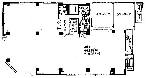 大橋御苑駅ビル6F 間取り図