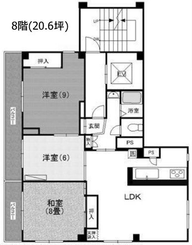 協栄ビル8F 間取り図