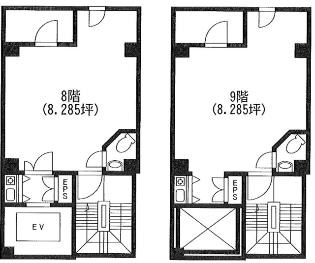 ブライティング神田ビル8F~9F 間取り図