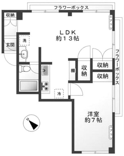 鹿鳴館ハイツ原宿201 間取り図