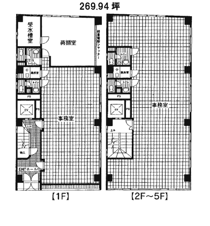 村上第17ビル1F～5F 間取り図