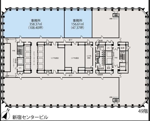 新宿センタービルN-1 間取り図