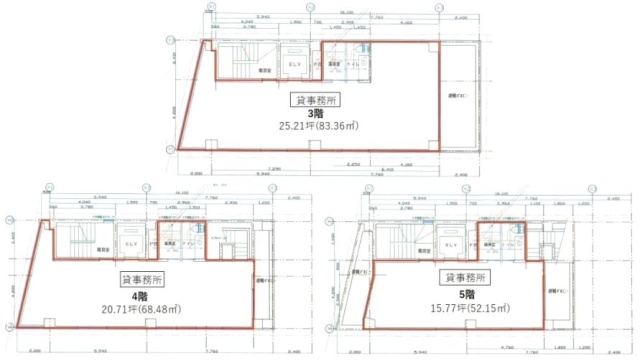 谷口Tokyoビル3F～5F 間取り図