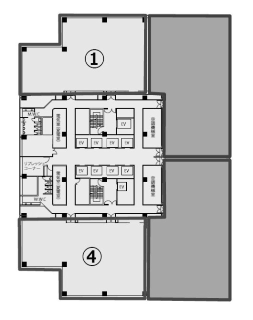 テレコムセンタービル東棟4 間取り図