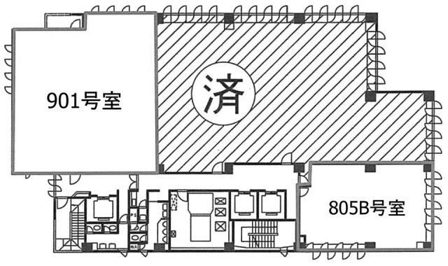 関内トーセイビルⅡ805B 間取り図