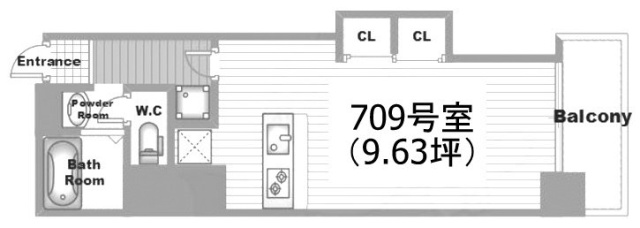 高田馬場ヒルサイドパレス709 間取り図