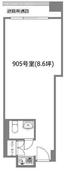 オリエント赤坂モートサイド905 間取り図