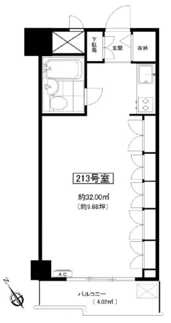 飯田橋ハイタウン213 間取り図