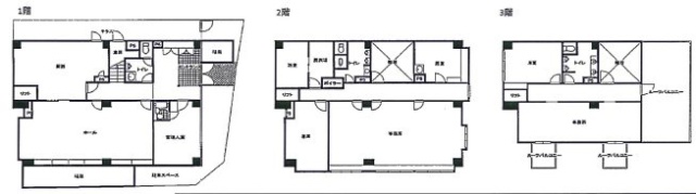 東京書籍本郷分室ビル1F～3F 間取り図