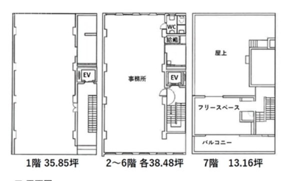 東神田ビル1F~7F 間取り図