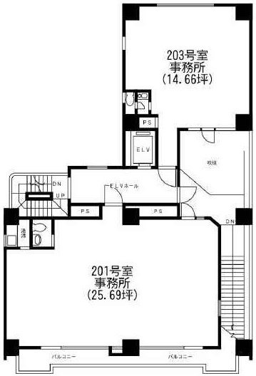 ハピネス・イン湯島203 間取り図