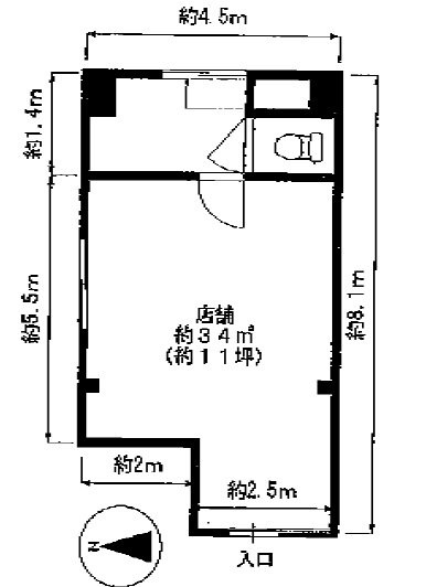 クスモトビル1F 間取り図