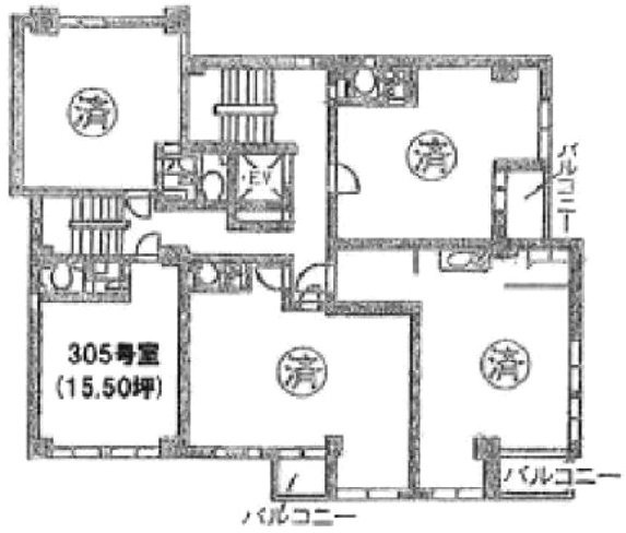 シャトー佐和305 間取り図