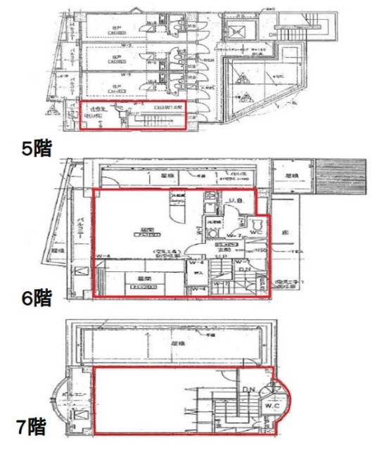 杉田ビル5F~7F 間取り図