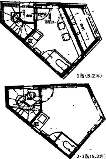 亀有5丁目貸店舗・事務所1F～3F 間取り図