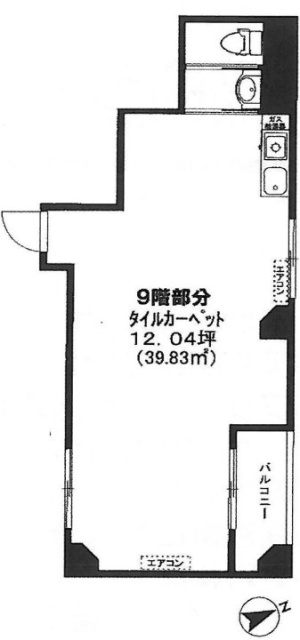 築地バンキャビオンビル9F 間取り図