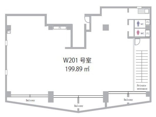 サンクタス市ヶ谷富久町East・westW201 間取り図