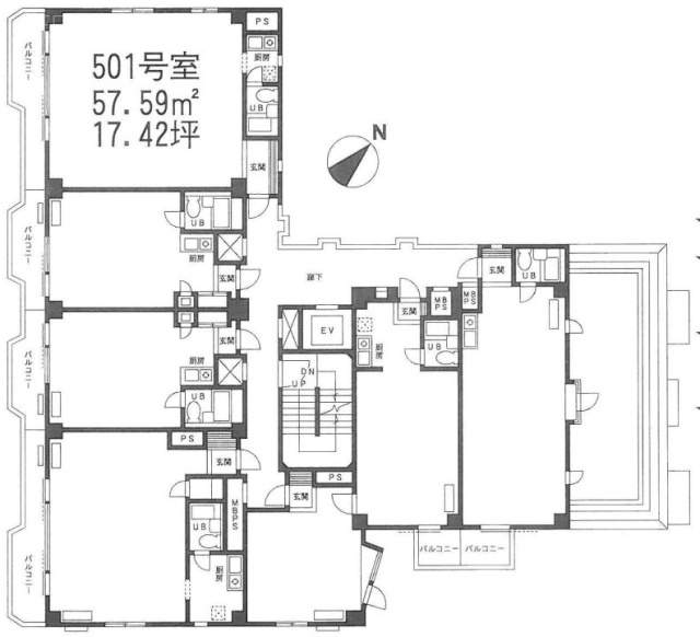 氷川アネックス2号館501 間取り図