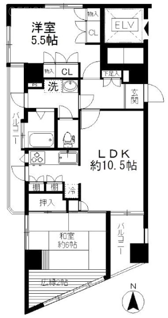 サポーレ立花ビル202 間取り図