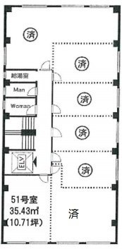 喜助お茶の水ビル51 間取り図