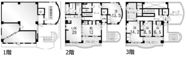 KSビル第31F～3F 間取り図