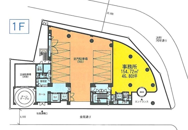 日本橋浜町ビル1F 間取り図