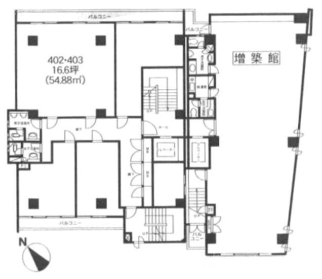 神谷ビル新館402・403 間取り図