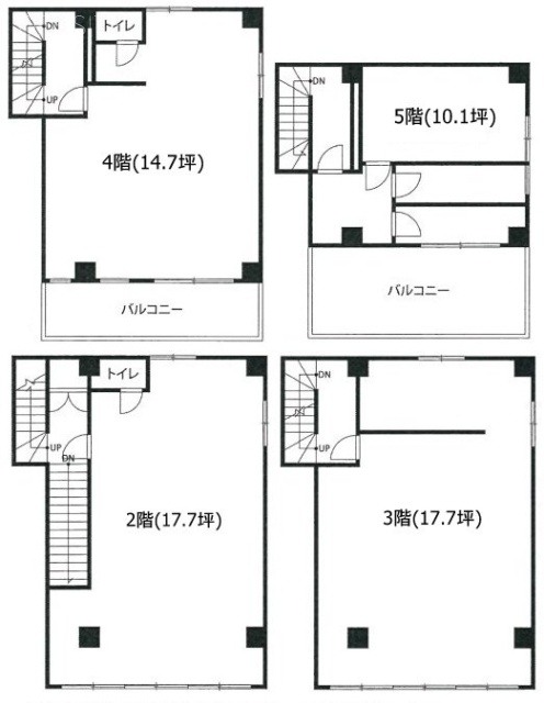 タチバナ銀座ビル2F～5F 間取り図