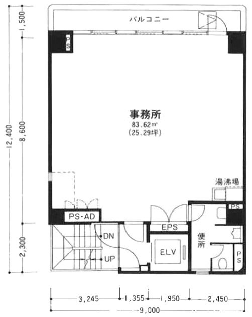 石川第二LKビル6F 間取り図