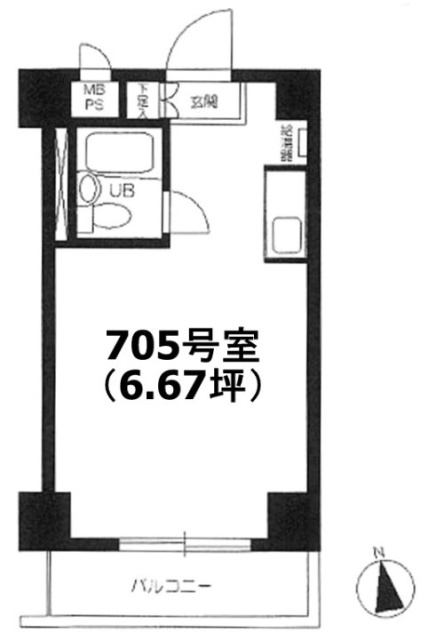 麹町永谷マンション705 間取り図