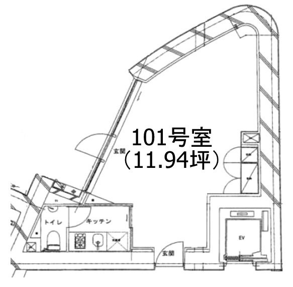 プラウドフラット新宿御苑101 間取り図