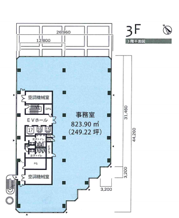 世田谷ビジネススクエアヒルズⅠビル3F 間取り図