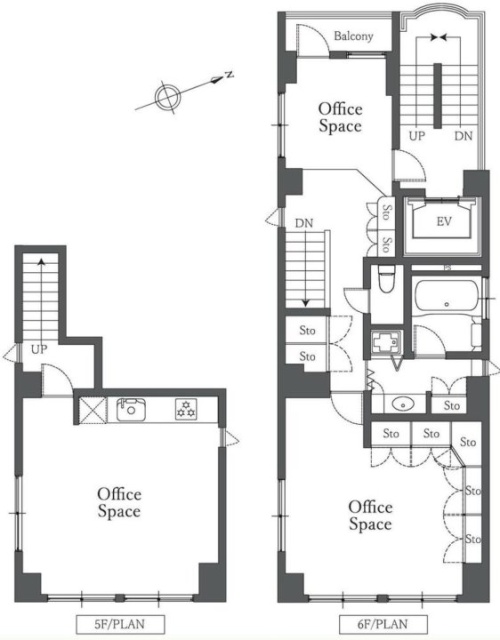 Totsu-Shimbashi BLD.Ⅱ5F～6F 間取り図