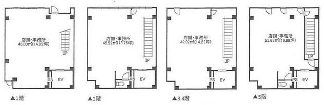 第6イチオクビル1F～5F 間取り図