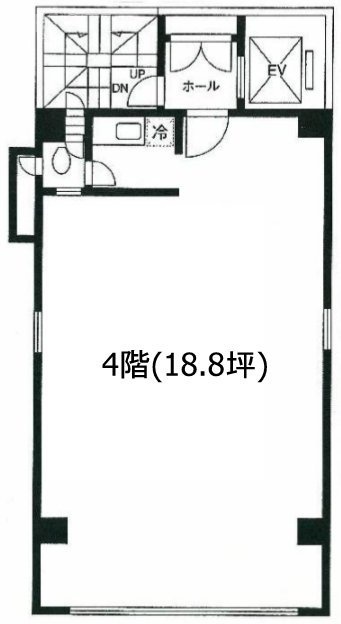 ローズベイ新富町ビル4F 間取り図