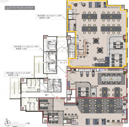 H1O浜松町ビルA 間取り図