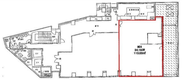 ジブラルタ生命原宿ビル8F 間取り図