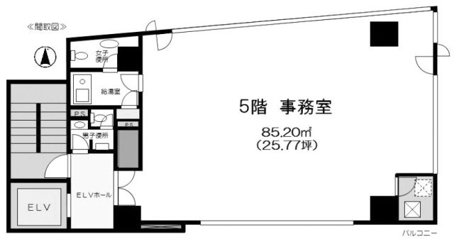 日暮里プラレールビル5F 間取り図