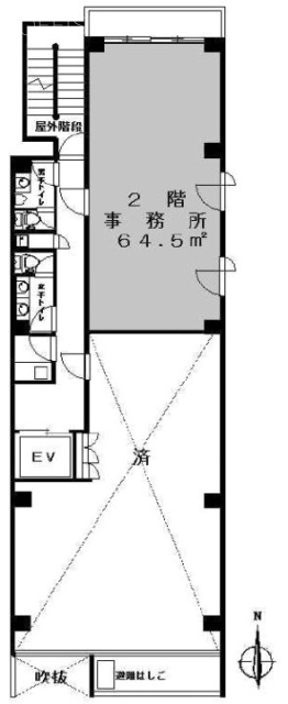 新宿1丁目ビル2F 間取り図