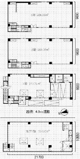 東京グラフィックビルB1-3F 間取り図